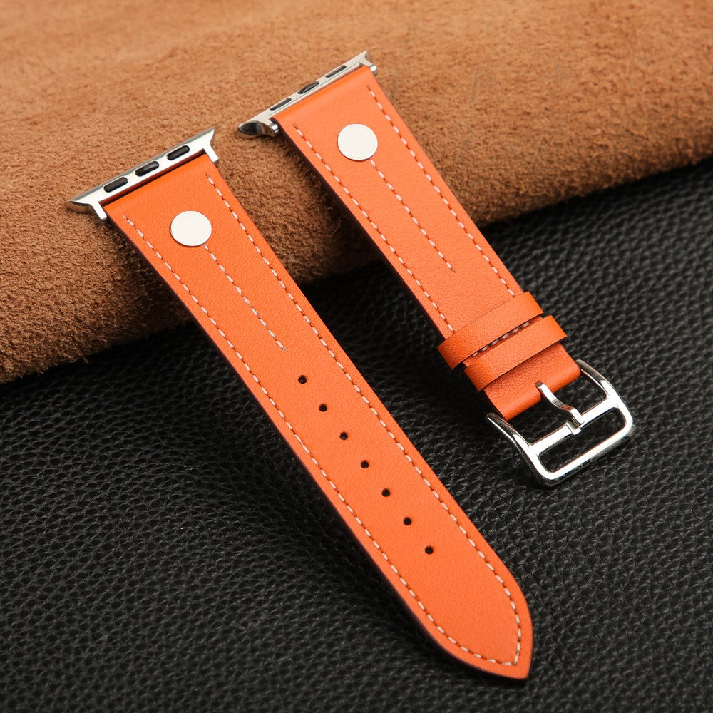 Elegant Apple Smartwatch Genuine Leather Universel Strap - Orange#serie_7