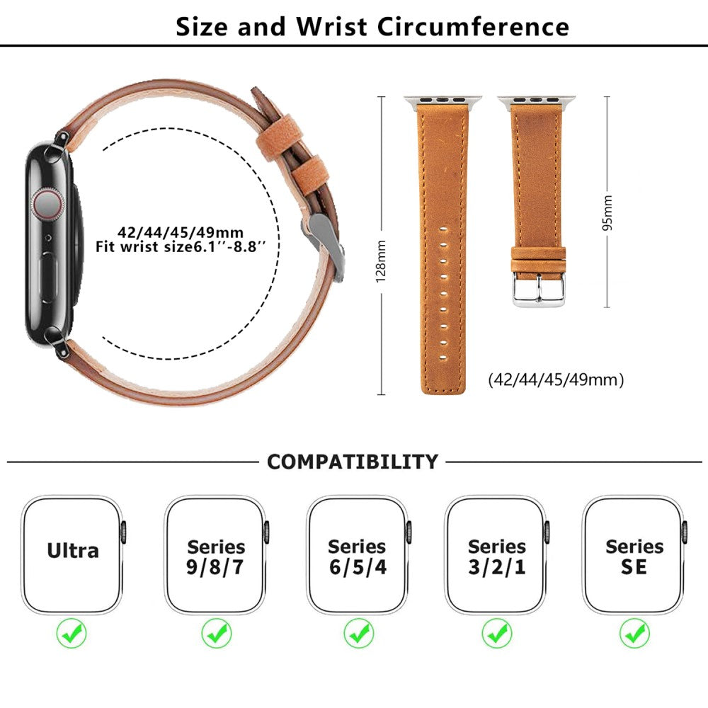 Mega Agreeable Apple Smartwatch Pu Leather Universel Strap - Brown#serie_3