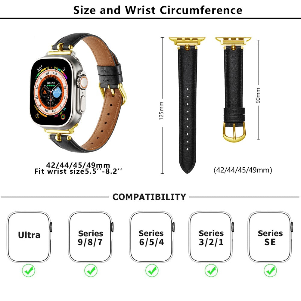 Superb Apple Smartwatch Pu Leather Universel Strap - Black#serie_2