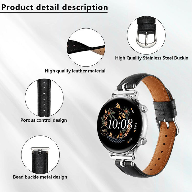 Samsung Galaxy Watch 5 Pro / Samsung Galaxy Watch 6 Classic (47mm) Genuine Leather Universel Strap - Black#serie_7