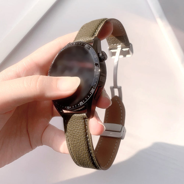 Super Stylish Smartwatch Pu Leather Universel Strap - Silver#serie_4