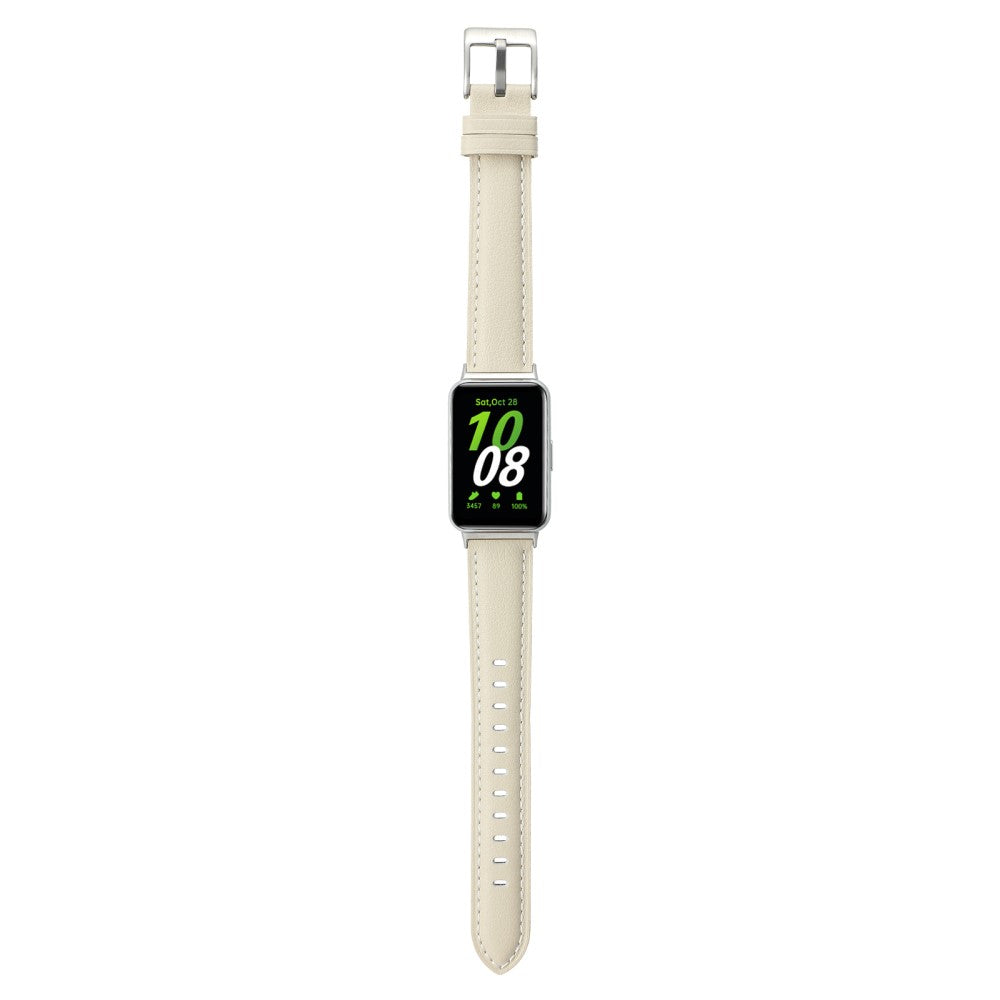 Very Tough Samsung Galaxy Fit 3 Genuine Leather Strap - White#serie_10