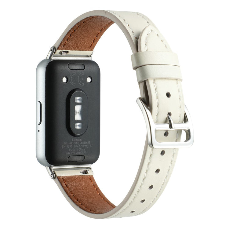 Very Elegant Samsung Galaxy Fit 3 Genuine Leather Strap - White#serie_1