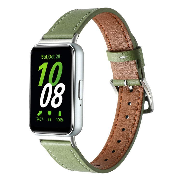 Super Strong Samsung Galaxy Fit 3 Genuine Leather Strap - Green#serie_2