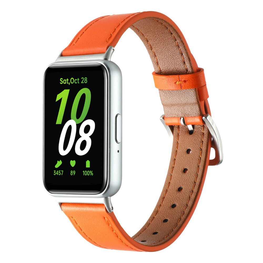 Super Strong Samsung Galaxy Fit 3 Genuine Leather Strap - Orange#serie_9