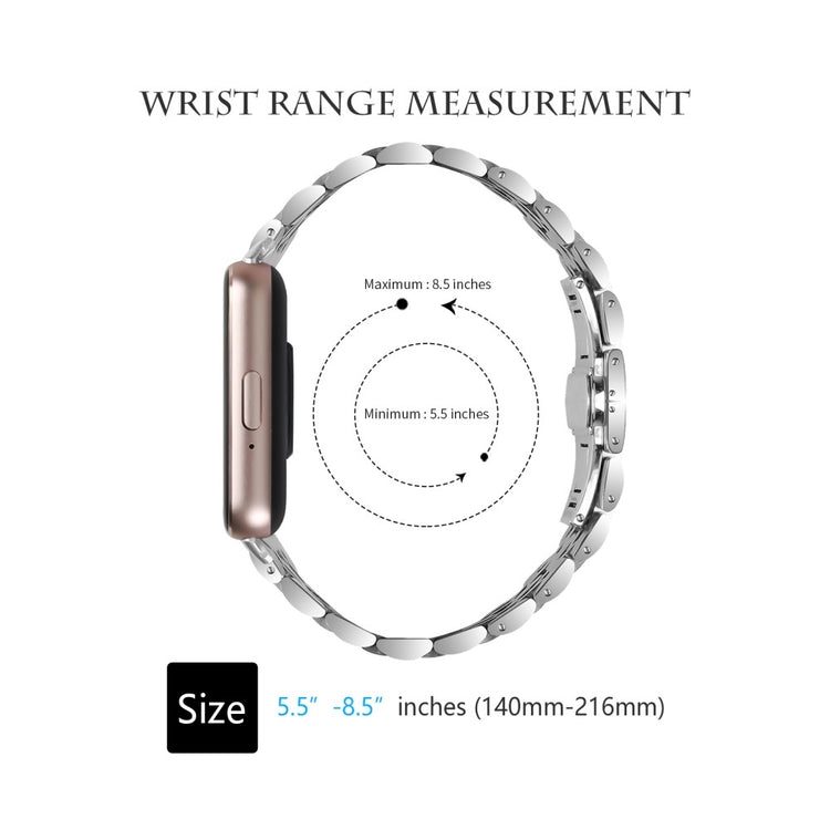 For Samsung Galaxy Fit3 SM-R390 Watch Strap High-Strength Stainless Steel Wrist Band - Silver+Rose Gold#serie_2