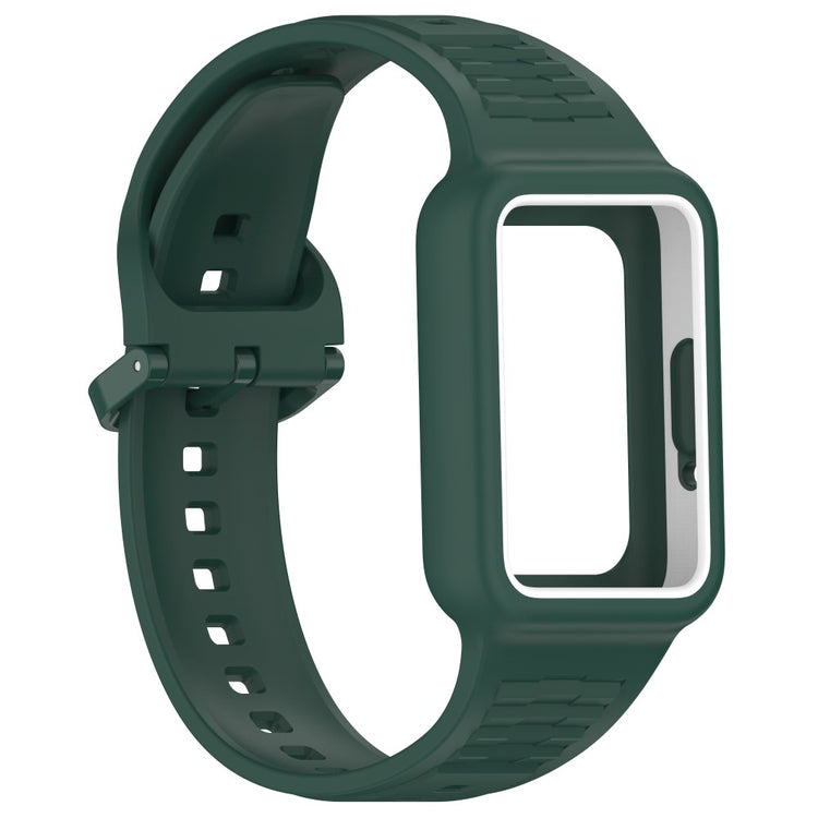 Samsung Galaxy Fit3 SM-R390 Soft Silicone Wristband Replacement Strap with Case - Midnight Green#serie_2