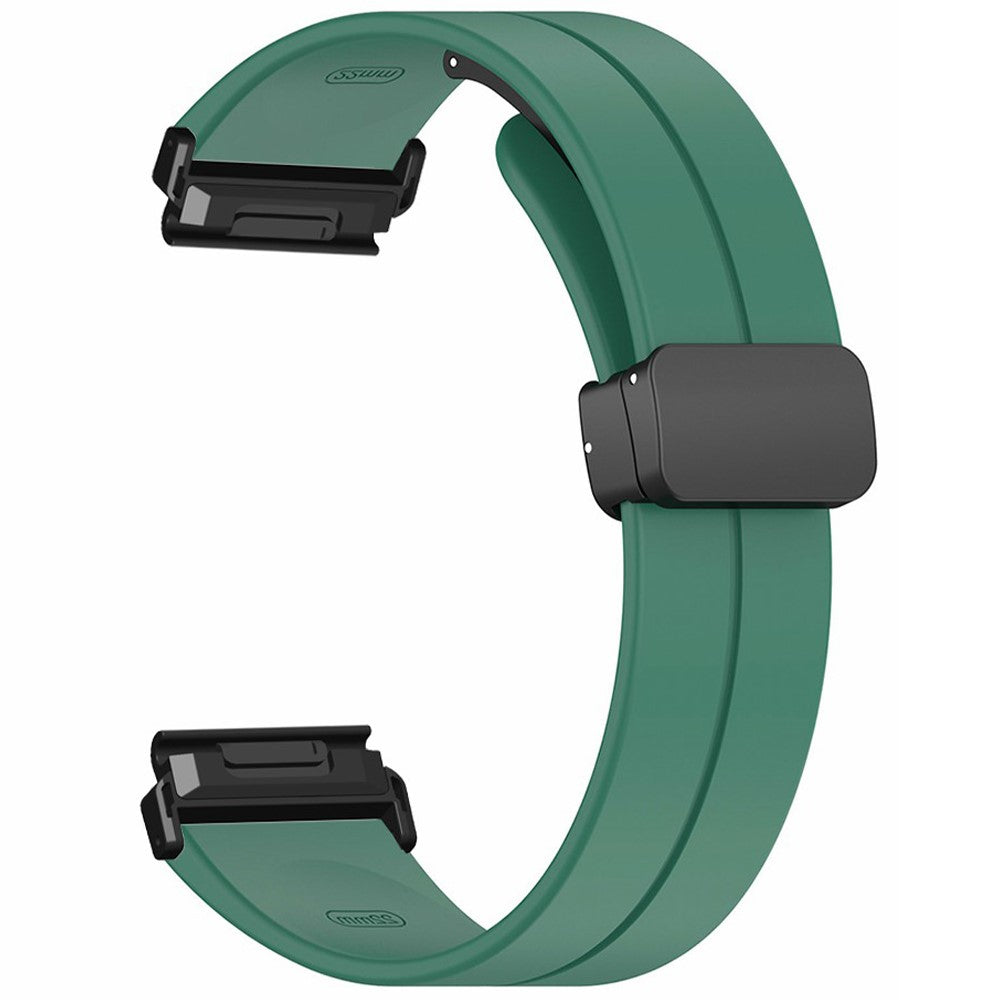 Coros Vertix 2 / Garmin Fenix 7X / 6X / 5X 26mm Watch Band Magnetic Buckle Silicone Strap - Army Green#serie_8