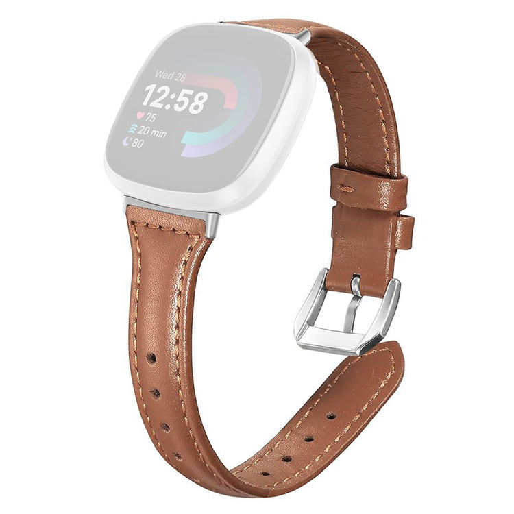 Fitbit Versa 3 / Fitbit Versa 4 Genuine Leather Universel Strap - Brown#serie_3