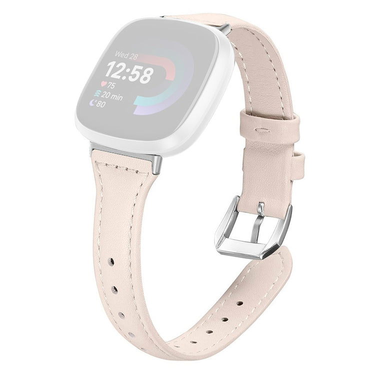 Fitbit Versa 3 / Fitbit Versa 4 Genuine Leather Universel Strap - White#serie_7