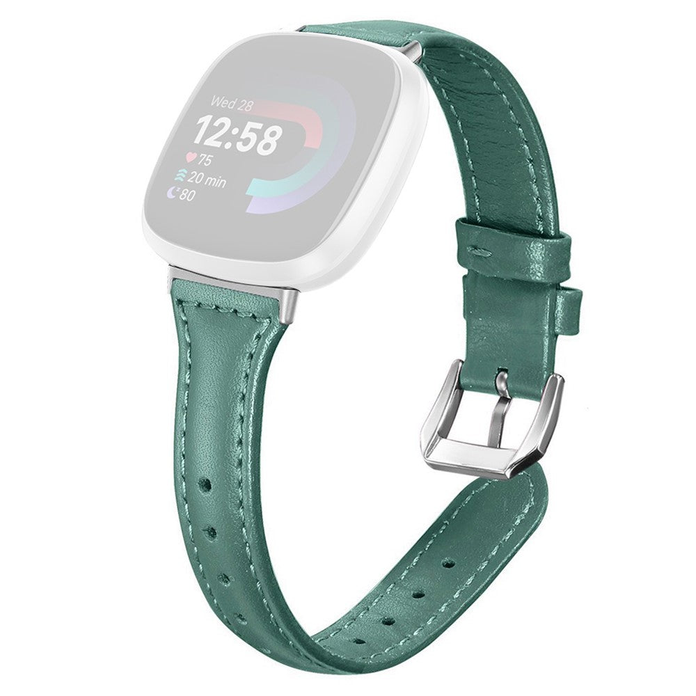 Fitbit Versa 3 / Fitbit Versa 4 Genuine Leather Universel Strap - Green#serie_9