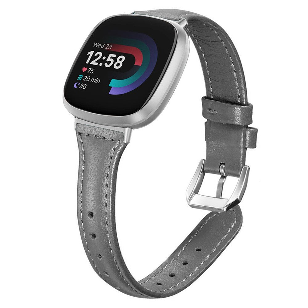 Fitbit Versa 3 / Fitbit Versa 4 Genuine Leather Universel Strap - Silver#serie_13