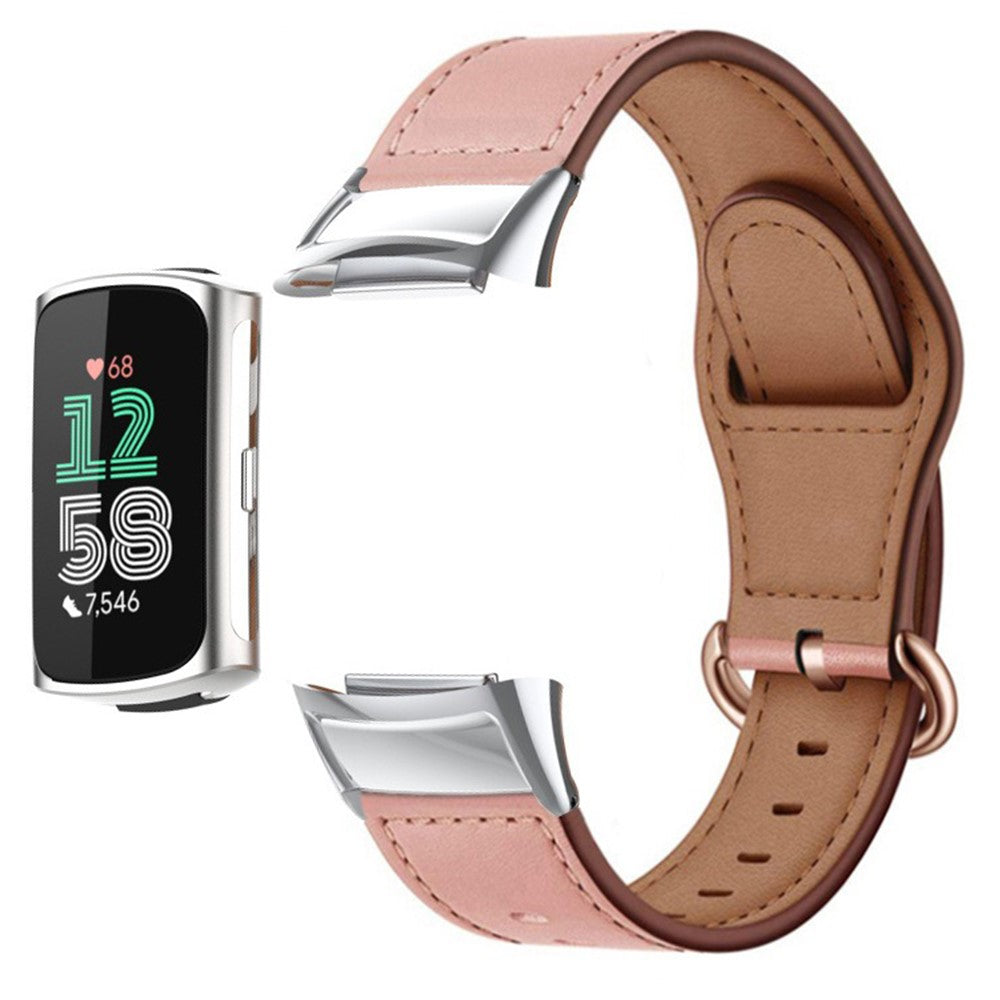 Wonderful Fitbit Smartwatch Genuine Leather Universel Strap - Pink#serie_1