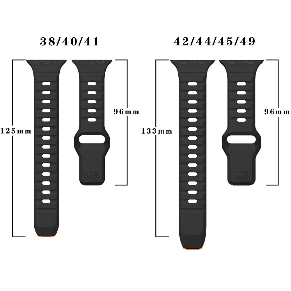 Apple Watch Series 41mm - 40mm - 38mm Watch Strap Dual Color Silicone Band - Starlight+Orange#serie_9