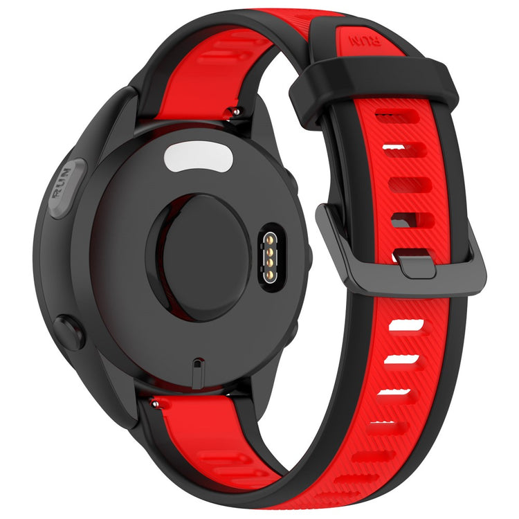 Huawei Watch GT 4 41mm / Garmin Venu 3S Silicone Watch bands Dual-Color 18mm Textured Strap - Black+Red#serie_10