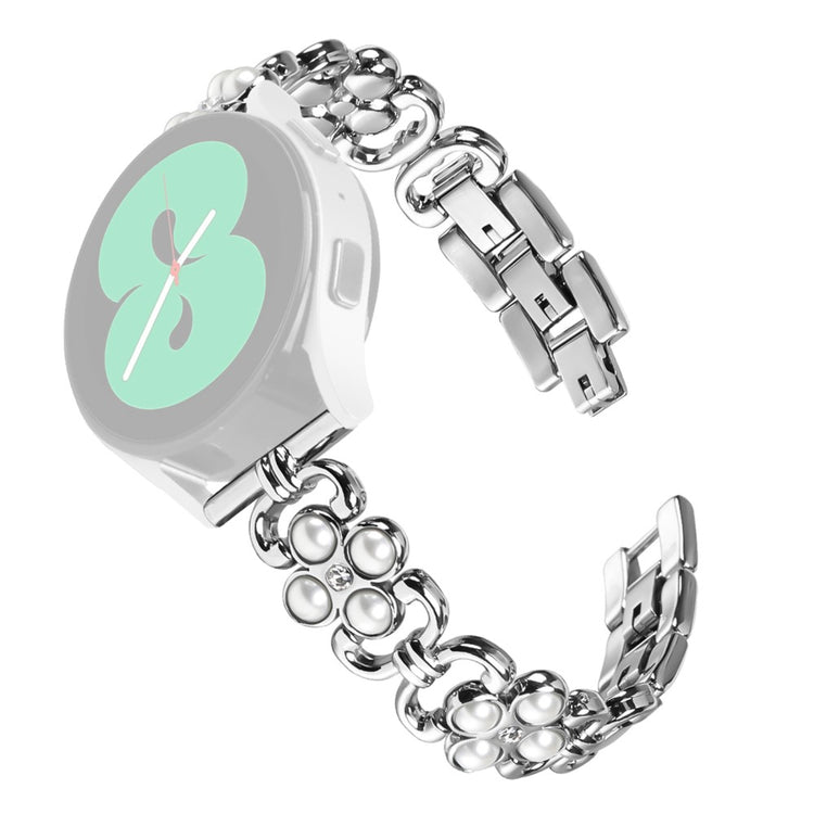 Misfit Vapor Stainless Steel Replacement Strap Pearl Four Leaf Clover Smartwatch band  - Silver#serie_3