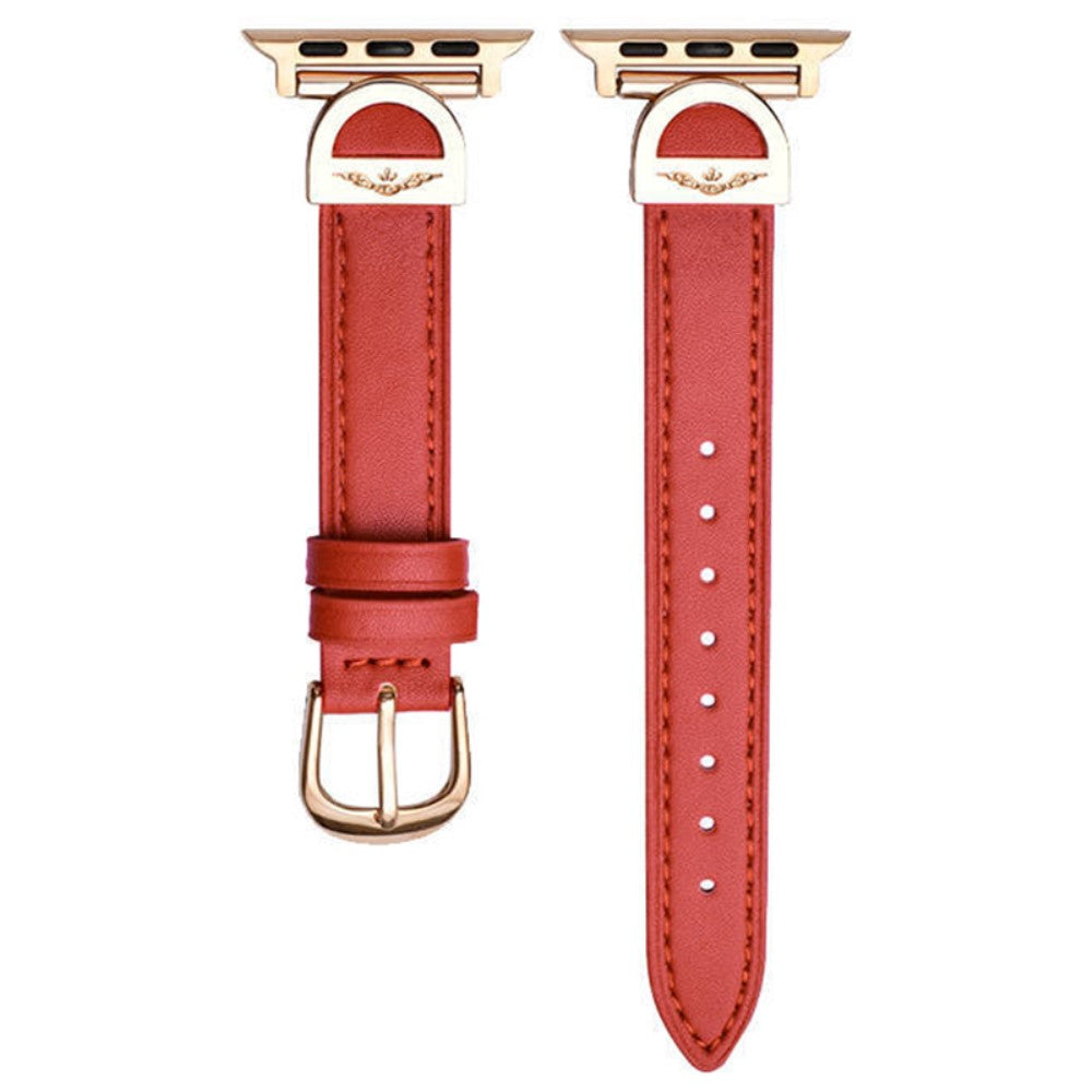 Apple Watch Series 9 8 7 41mm / 6 5 4 SE (2023) SE (2022) SE 40mm / 3 2 1 38mm Watch Straps Microfiber Leather Bracelet Strap - Red#serie_6