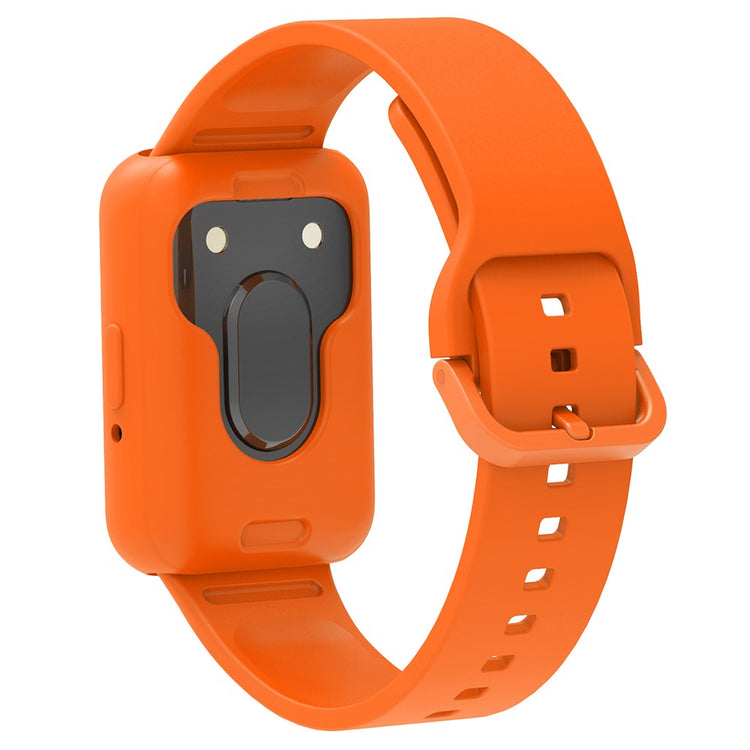 Samsung Galaxy Fit3 Silicone Strap Replacement Wrist band with Watch Case - Orange#serie_5