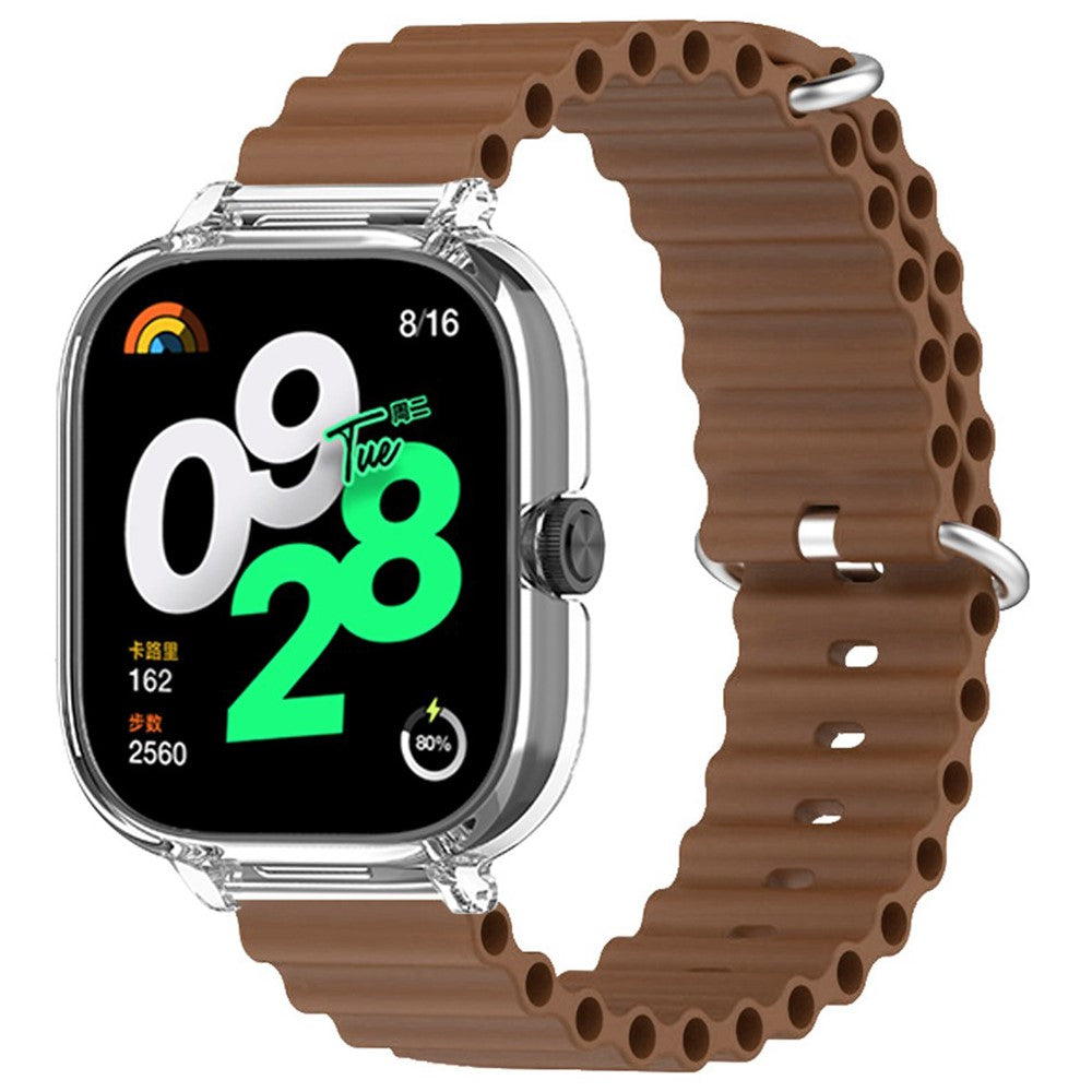 Xiaomi Redmi Watch 4 Silicone Strap Ocean Sport Watch band with Transparent Case - Brown#serie_4