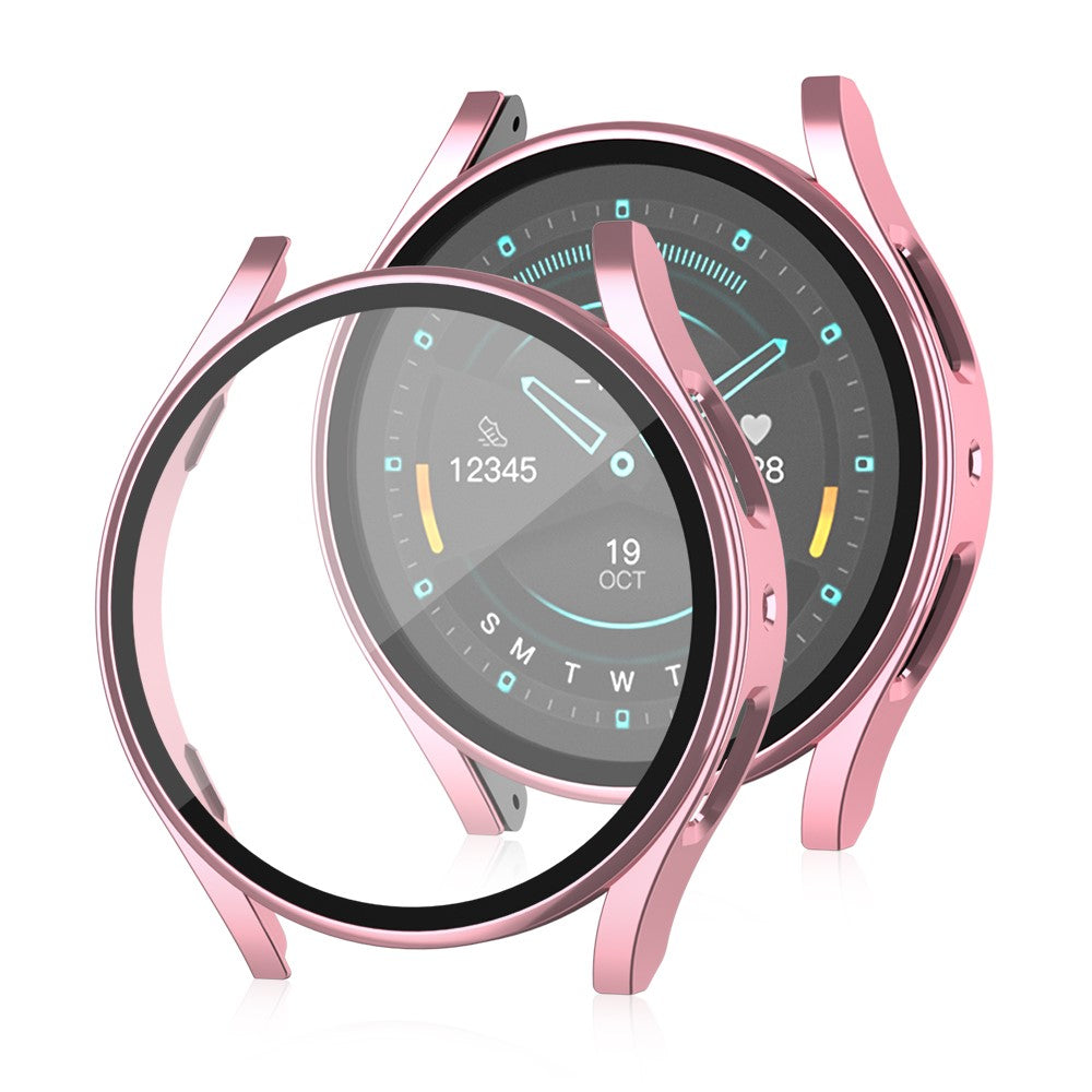 Samsung Galaxy Watch7 44mm Matte Case with Tempered Glass Screen Film Hard Bump Resistant Watch Cover - Rose Gold#serie_6