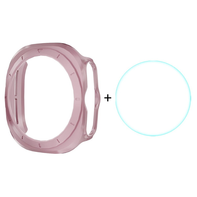 ENKAY HAT PRINCE Samsung Galaxy Watch Ultra 47mm Case Bump Resistant Watch Cover with 0.2mm 9H Screen Film - Pink#serie_2