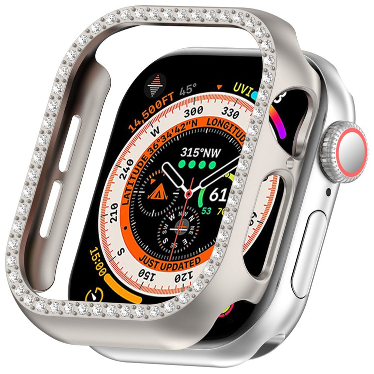 Apple Watch Series 10 46mm Single Row Rhinestone Decor Hollow-Out Cover Bump Resistant Watch Frame Case - Starlight#serie_7