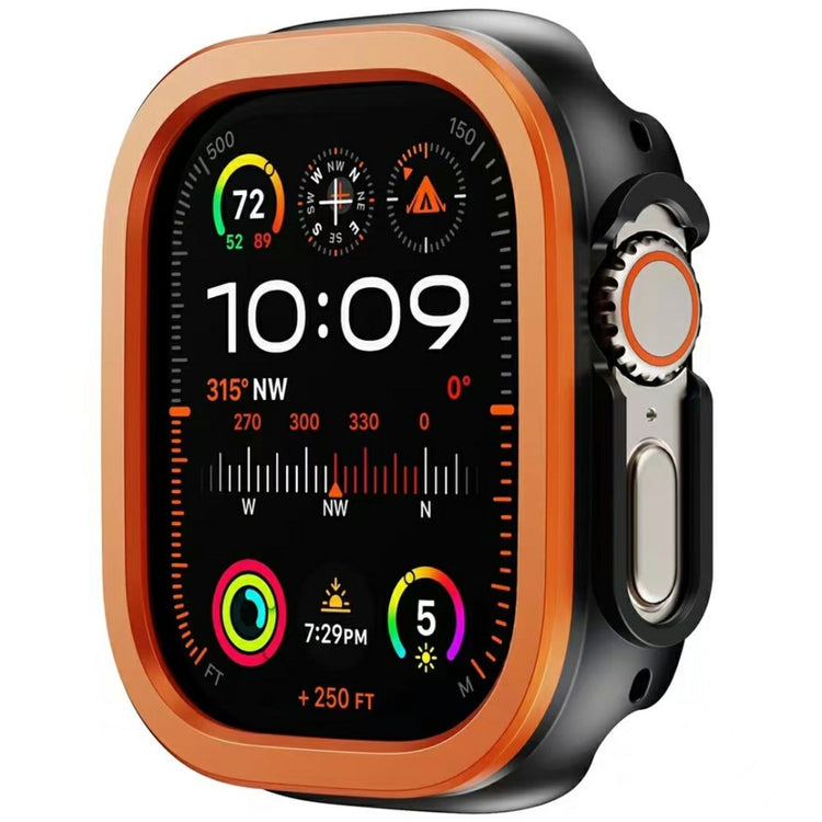 Apple Watch Series 9 / 8 / 7 45mm Watch Case Half Coverage Hollow Bump Resistant and Metal Frame Cover - Orange#serie_1