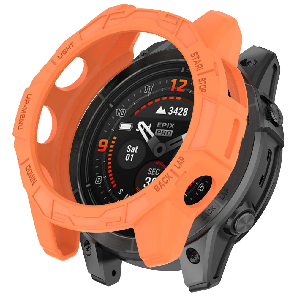 Garmin Fenix E 47mm Flexible Watch Case Anti-Scratch Hollow Watch Frame Cover - Orange#serie_1