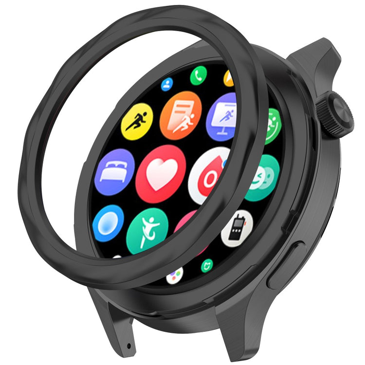 Watch Bezel Ring Xiaomi Watch S4 / S4 eSIM Version / S3 / S3 eSIM Version Stainless Steel Cover with Tempered Glass Film - Black Thread#serie_3