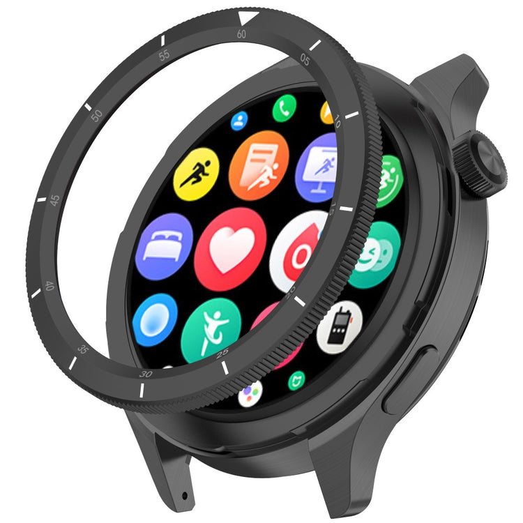 Watch Bezel Ring Xiaomi Watch S4 / S4 eSIM Version / S3 / S3 eSIM Version Stainless Steel Cover with Tempered Glass Film - Scale Black#serie_5