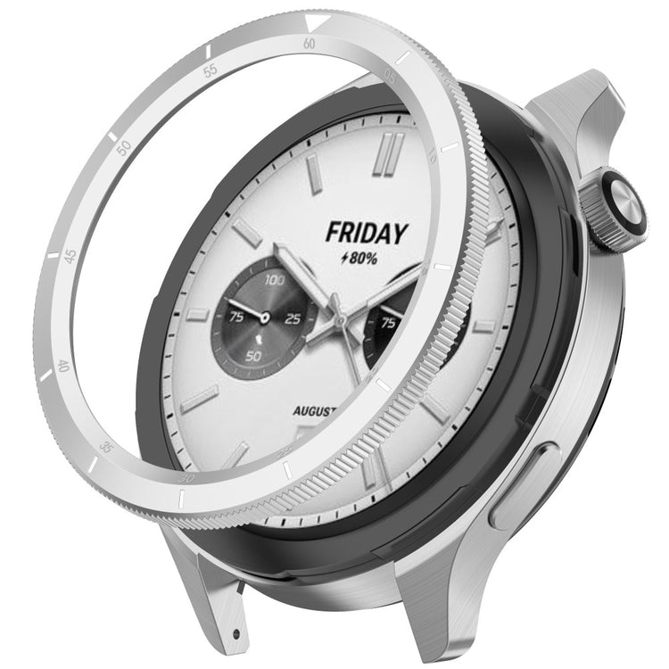 Watch Bezel Ring Xiaomi Watch S4 / S4 eSIM Version / S3 / S3 eSIM Version Stainless Steel Cover with Tempered Glass Film - Scale Silver#serie_6
