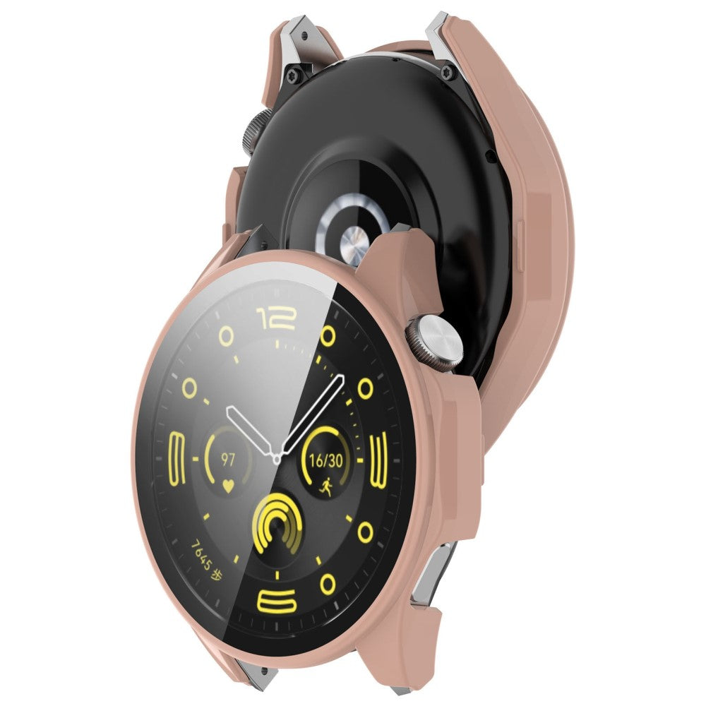 Meget Godt Cover med Skærmbeskytter i Silikone og Glas passer til Huawei Watch GT 4 46mm - Pink#serie_1