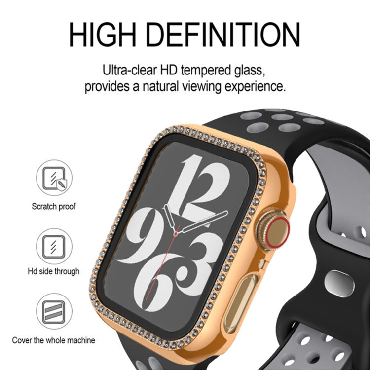 Super Sejt Rhinsten Og Glas Universal Rem passer til Apple Smartwatch - Guld#serie_6