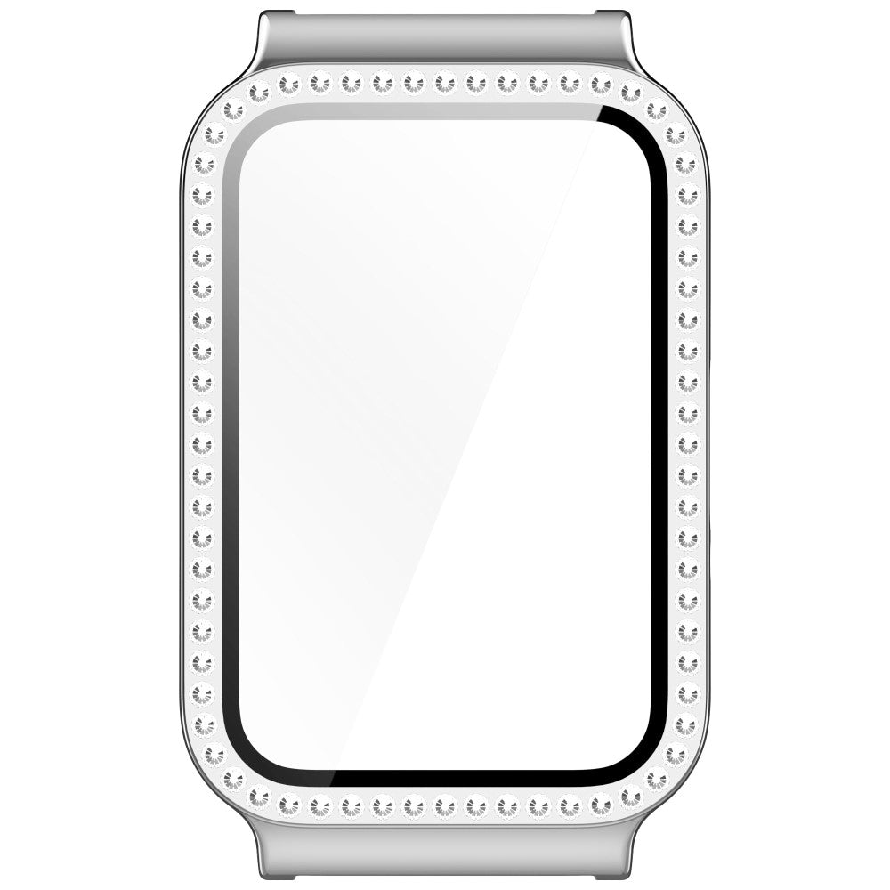 Mega Fashionable Samsung Galaxy Fit 3 Cover with Screen Protector in Rhinestone and Glass - Silver#serie_3