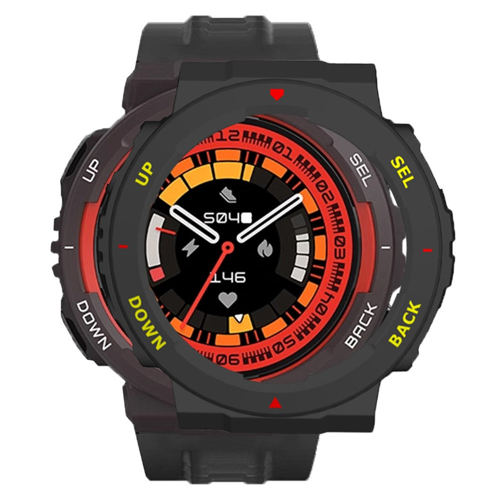 Huami Amazfit Active Edge A2212 bump resistant Frame Half Cover Smart Watch Bumper Case - Black / Red / Yellow#serie_4