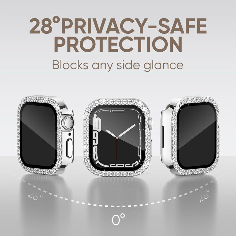 Mega Good Apple Smartwatch Universel Cover with Screen Protector in Rhinestone and Glass - Red#serie_4