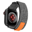 Apple Watch 41mm / 40mm / 38mm Canvas Loop horlogebandje - Zwart / Grijs