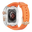 Apple Watch 49mm / 45mm / 44mm / 42mm T Watch Band met hoesje - Oranje Transparant