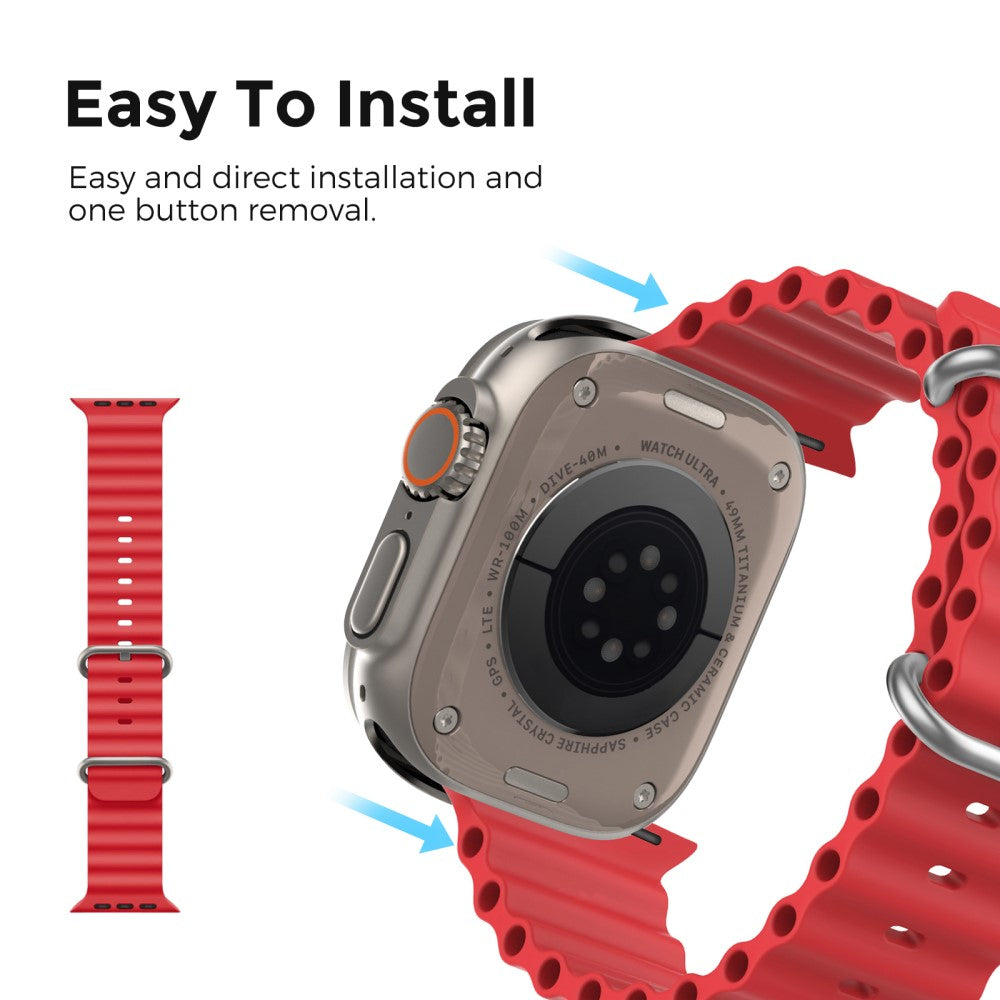 Remarkably Tough Apple Smartwatch Silicone Universel Strap - Red#serie_9