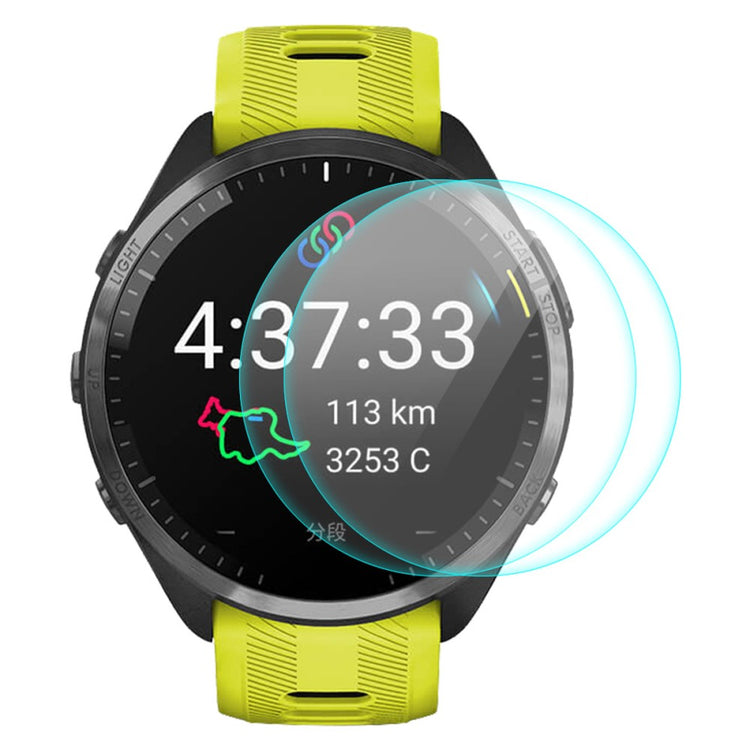 2stk Hærdet Glas Skærmbeskytter passer til Garmin Forerunner 965 - Gennemsigtig#serie_327