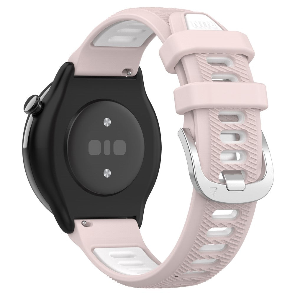 20mm Universal dual color cross strip silicone strap - Pink / White#serie_6