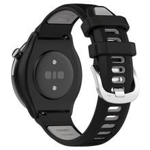 22mm Universal dual color cross strip silicone strap - Black / Grey#serie_2
