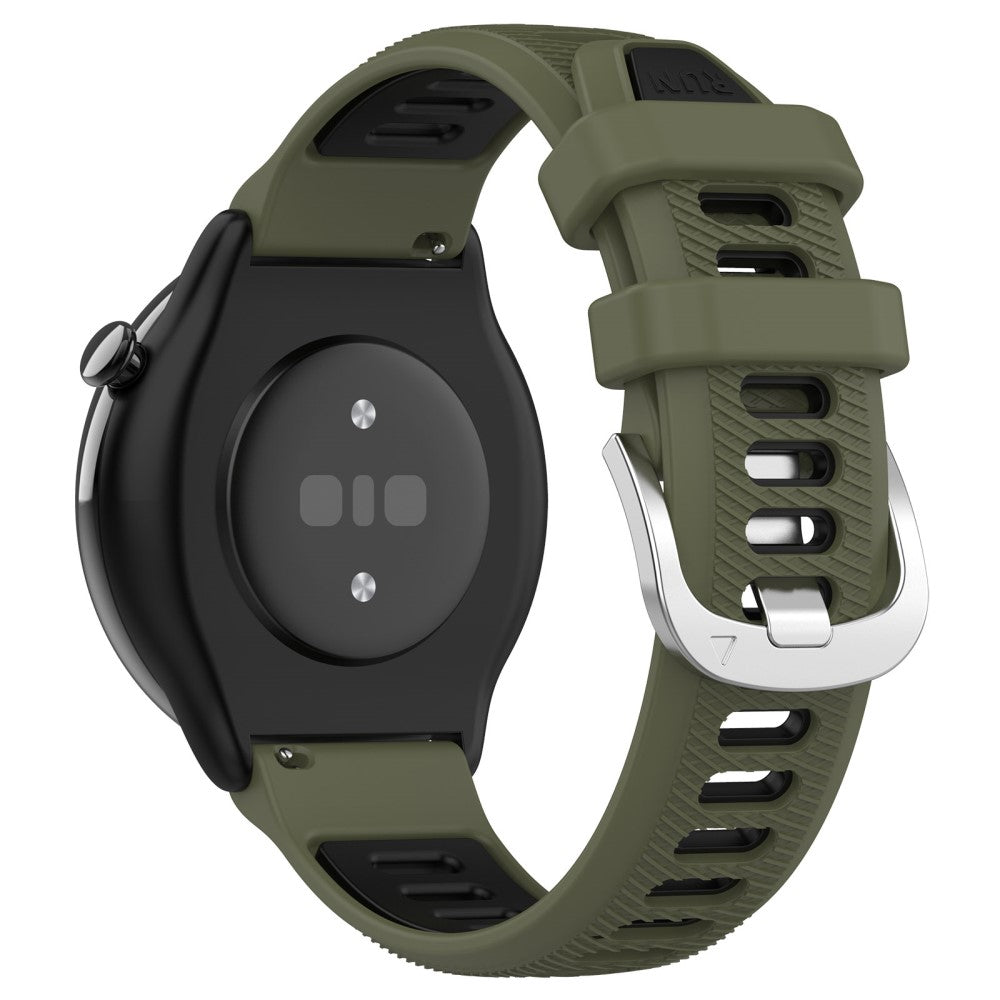 22mm Universal dual color cross strip silicone strap - Jungle Green / Black#serie_4