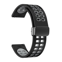 22mm Universal dual color silicone strap with black buckle - Black / Grey#serie_2