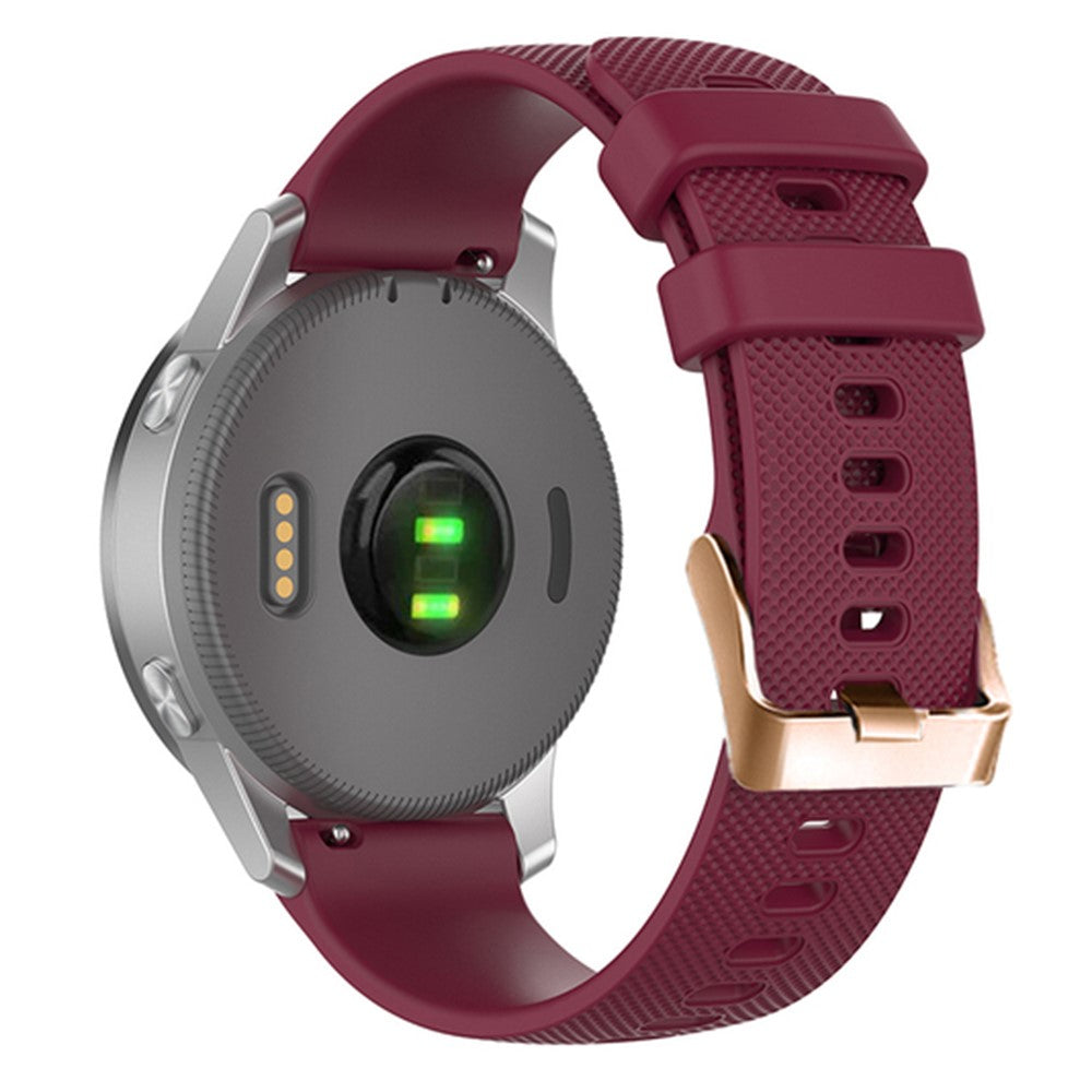 18mm Universal texture pattern silicone strap - Wine Red#serie_6
