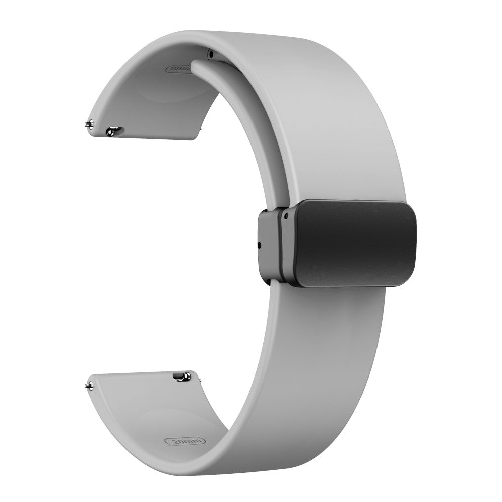 22mm Universal simple silicone strap with black buckle - Light Grey#serie_9