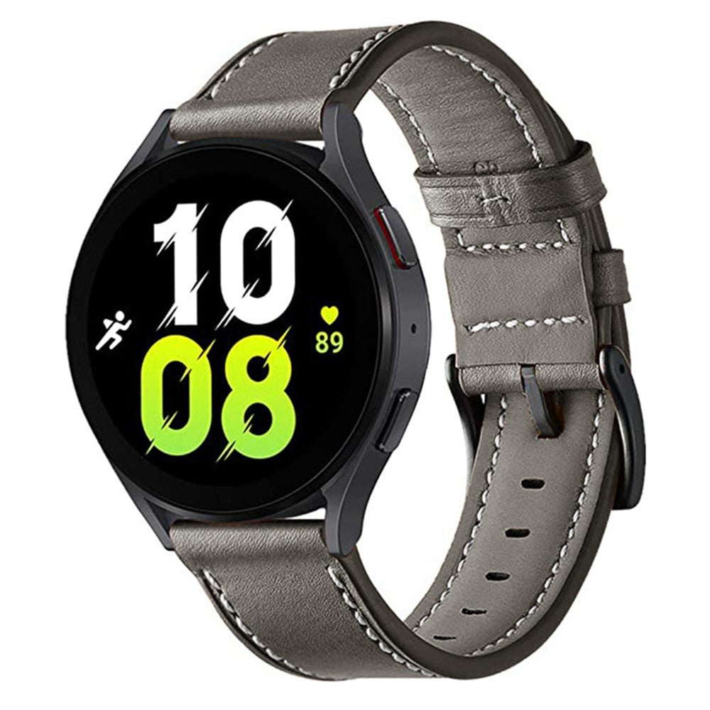 Helt Vildt Komfortabel Ægte Læder Universal Rem passer til Smartwatch - Sølv#serie_3