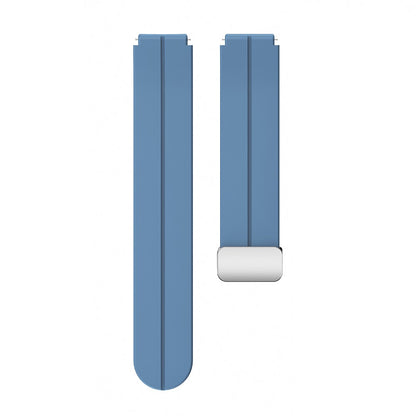 18mm Universal silicone strap with silver buckle - Blue#serie_13