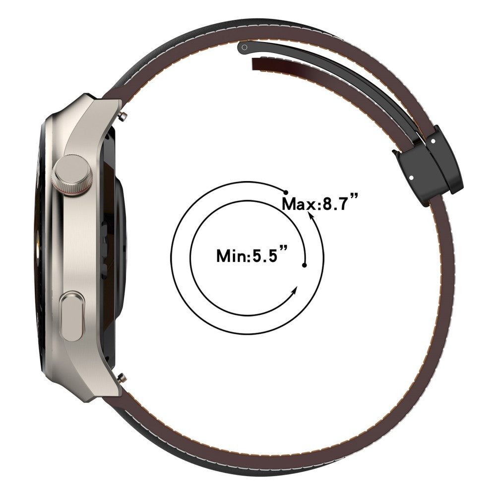 Helt Vildt Flot Ægte Læder Universal Rem passer til Smartwatch - Sølv#serie_7