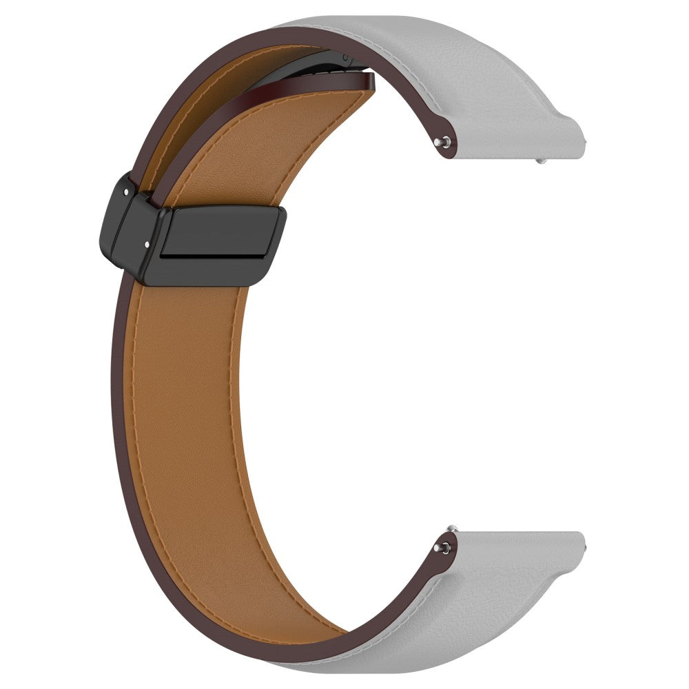 Helt Vildt Flot Ægte Læder Universal Rem passer til Smartwatch - Sølv#serie_7
